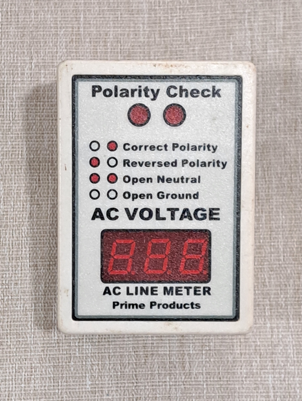 Prime Products 12-4058 AC Line Monitor Polarity Tester